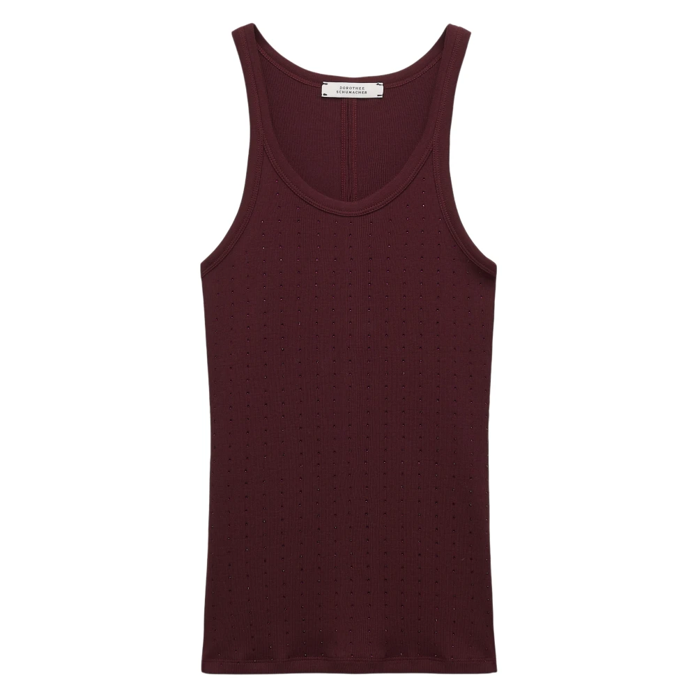 Dorothee schumacher Tijdloze Geribbelde Tanktop met Hotfix Versiering Red Dames