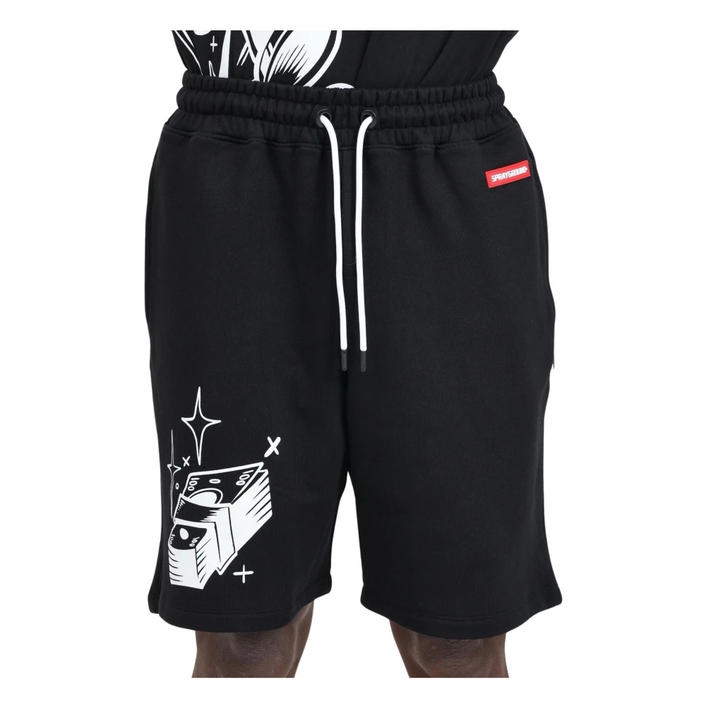 Sprayground Bermuda 100% Katoenen Shorts Black Heren