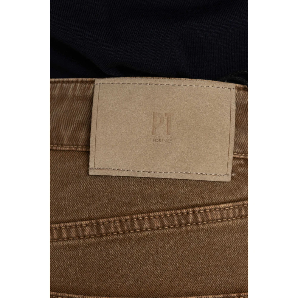 PT Torino Bruine Denim Tapered Fit Jeans Brown Heren