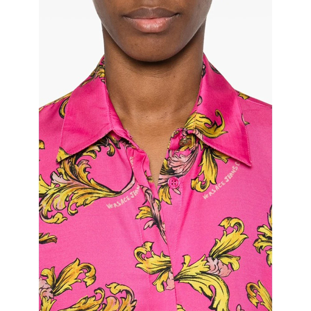Versace Jeans Couture Barocco-print shirt in Fuchsia Pink Dames