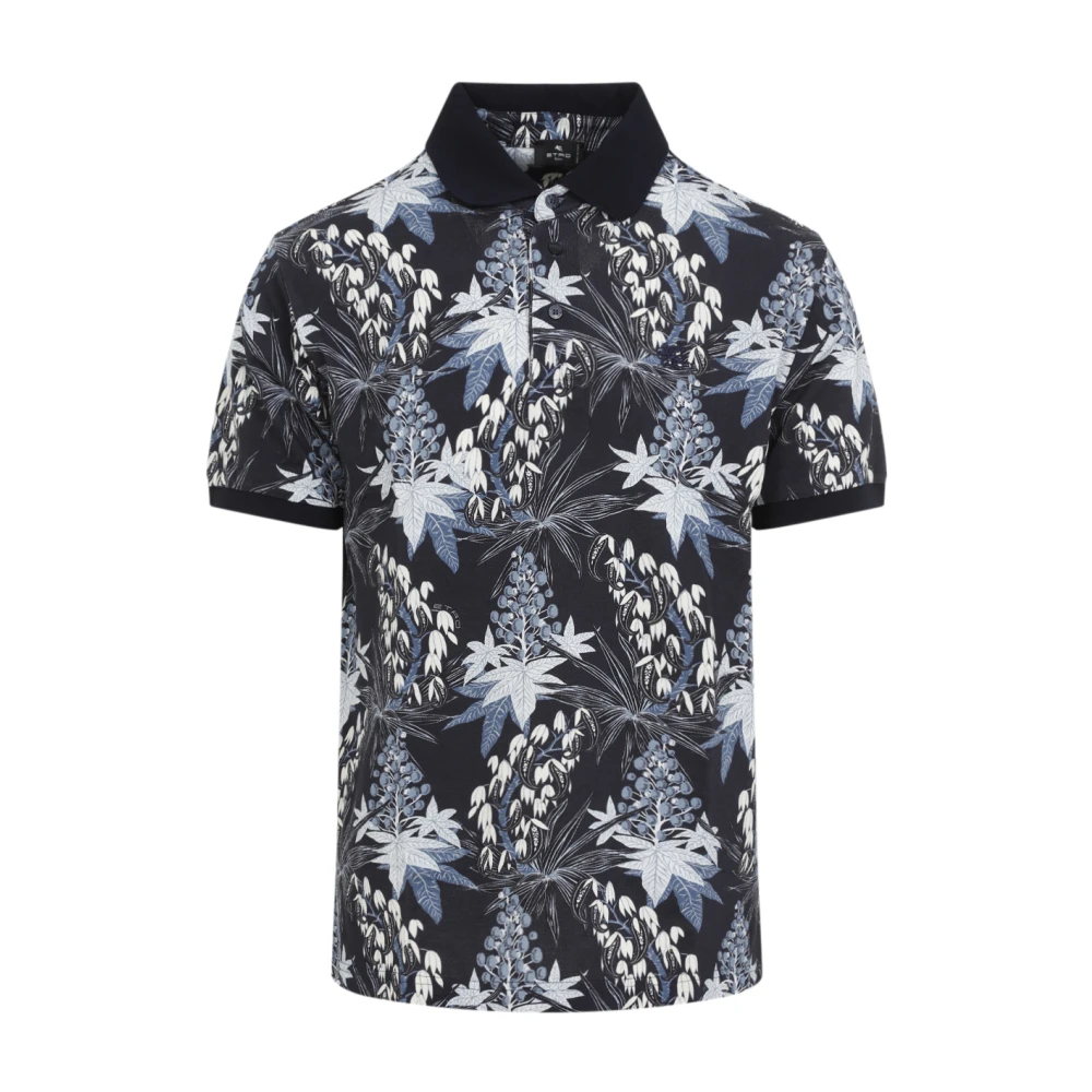 ETRO Blauw Polo Shirt Roma Stijl Multicolor Heren