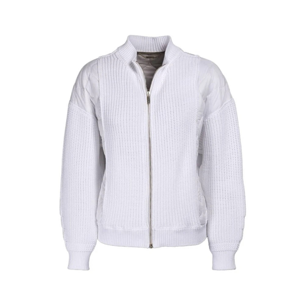 Moorer Katoenmix Gebreide Jas Lorelei-S3K White Dames