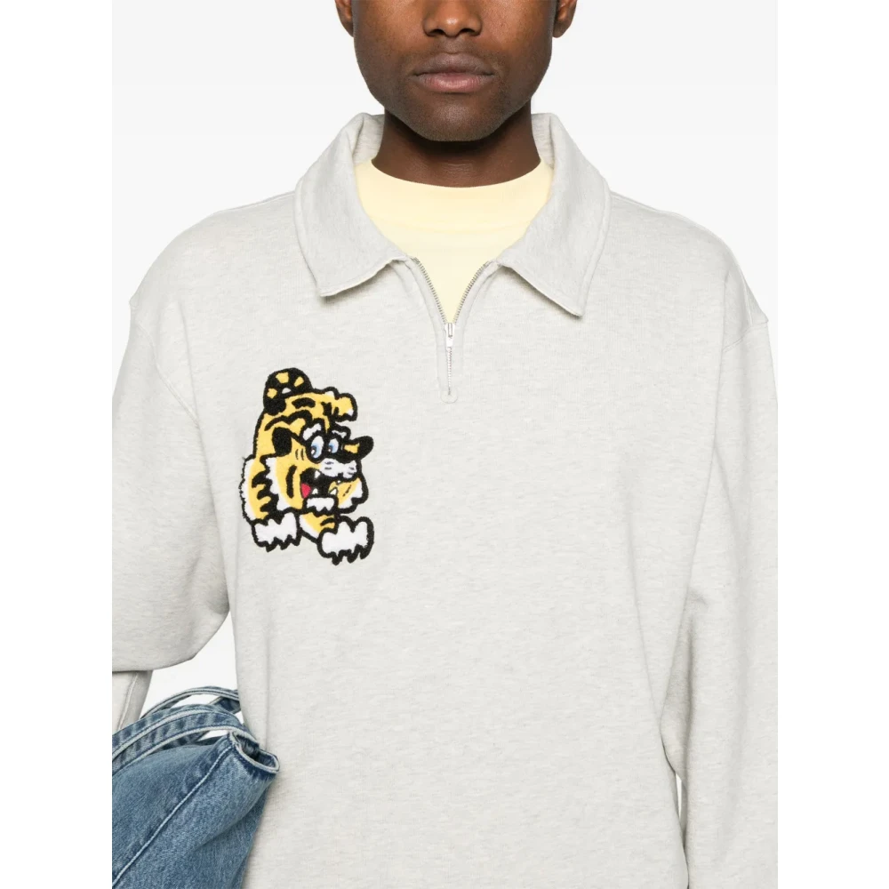 Kenzo Grijze Sweater met 'Verdy Market' Borduurwerk Gray Heren