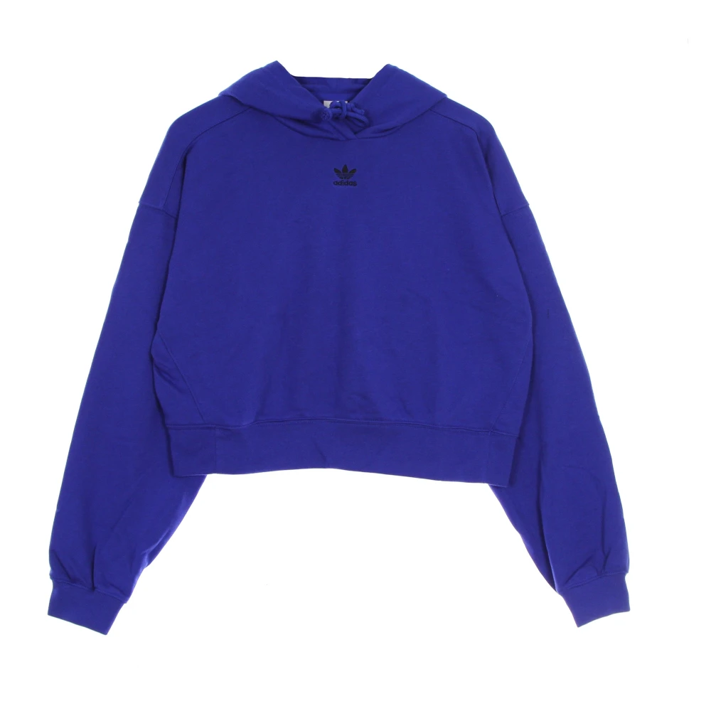 Adidas Blauwe Cropped Hoodie Loungewear Essentials Blue Dames