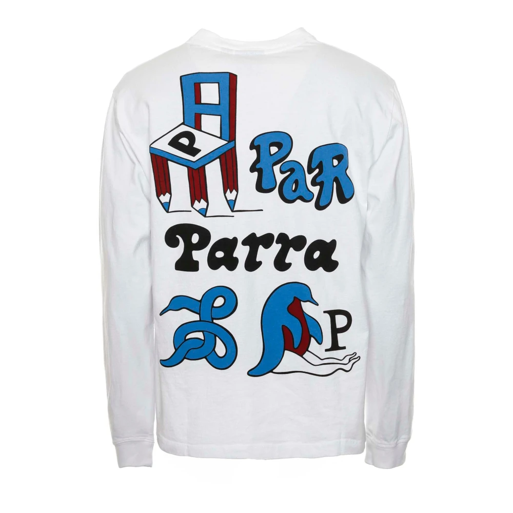 by Parra Script Logo Longsleeve Shirt White Heren
