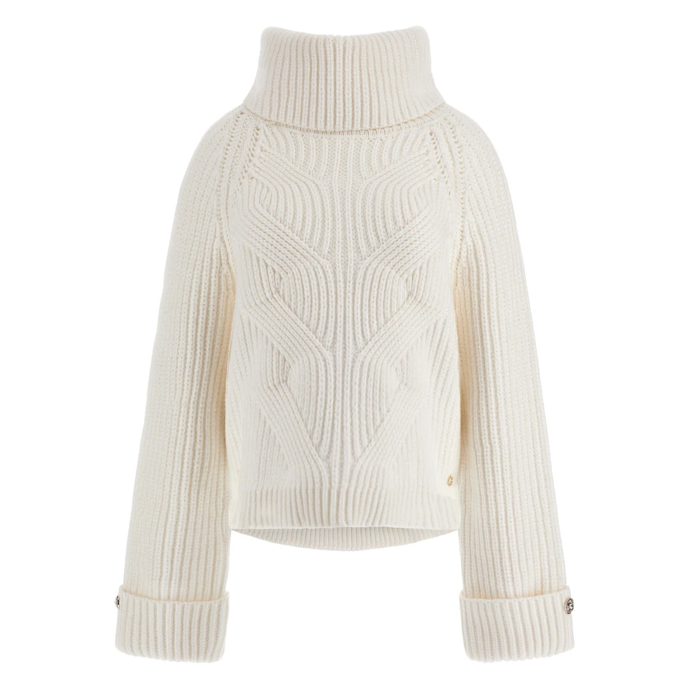 Guess Lois Pullover met opgerolde mouwen White Dames