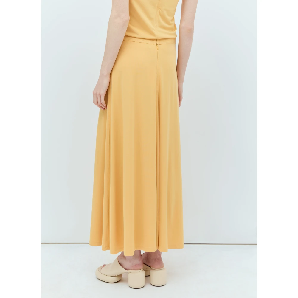 TotêMe Stretch-Jersey Maxi Rok Paneelconstructie Yellow Dames