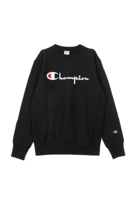 Svart Crewneck Sweatshirt med Stor Logotyp