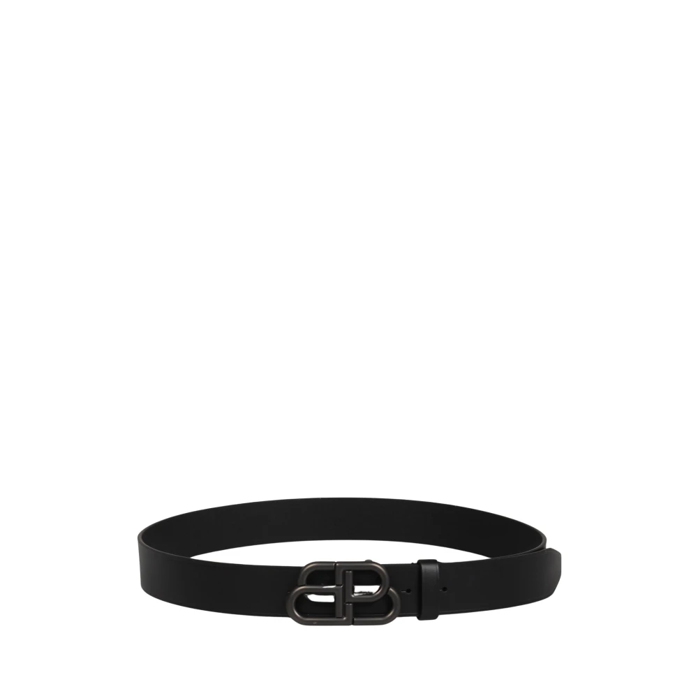 Balenciaga BB Logo Leren Riem Black Heren