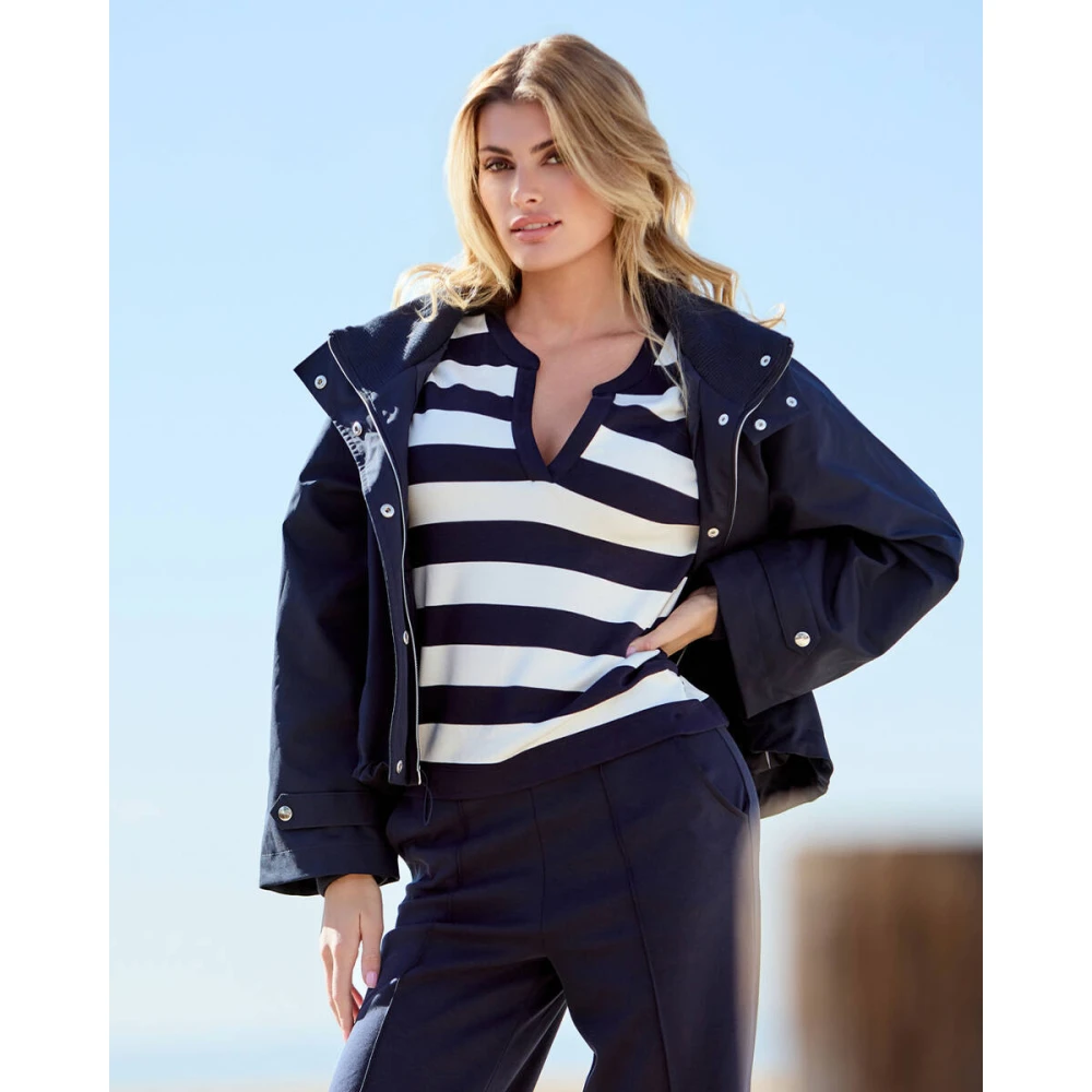 monari Sweatshirt Stijl 409337 Blue Dames