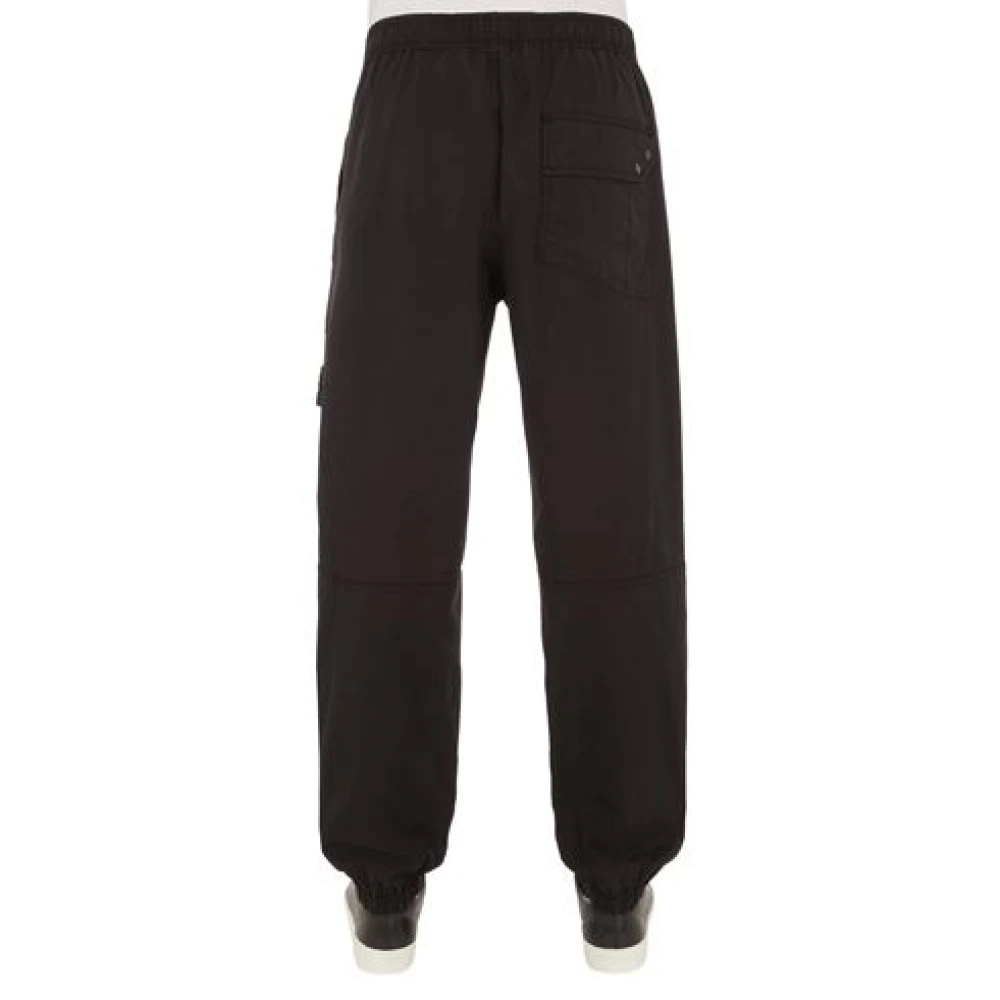 Stone Island Supima Katoen Twill Stretch Jogger Broek Black Heren