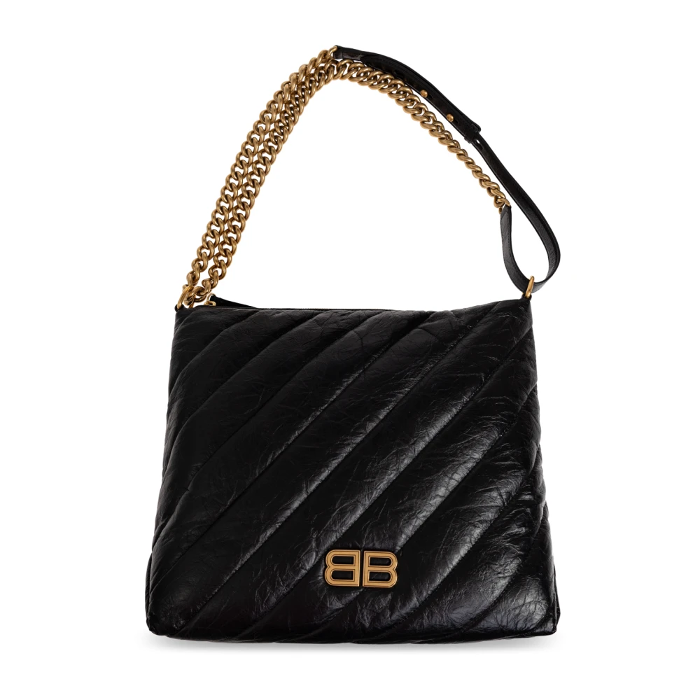 Balenciaga Crush Medium Hobo Tas Black Dames