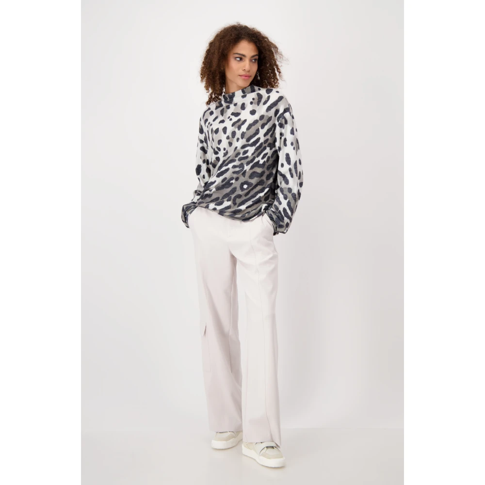 monari Zachte Luipaardprint Pullover Multicolor Dames