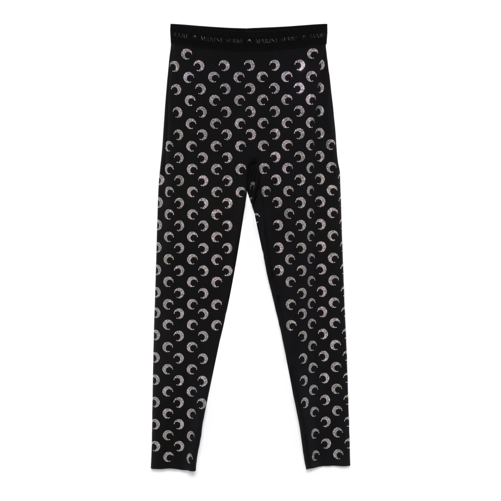 Marine Serre Maan Leggings met Strass Black Dames