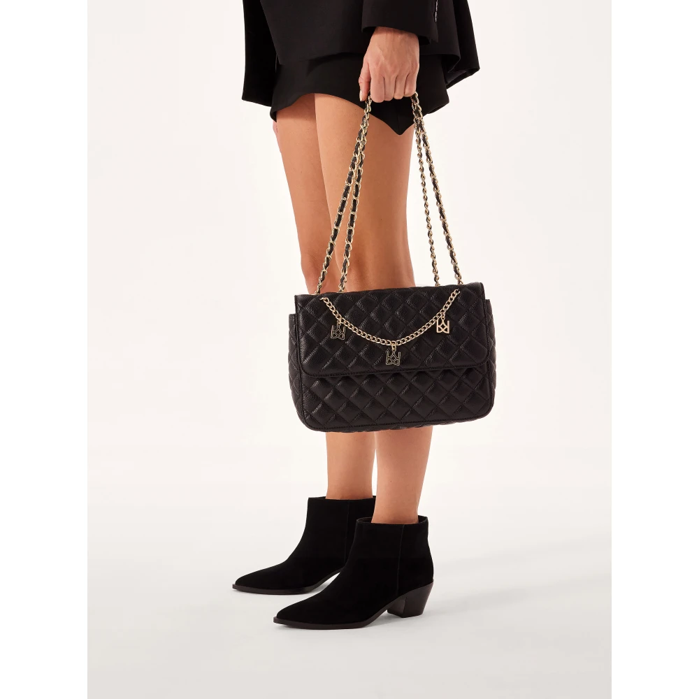 Kazar Gewatteerde handtas versierd met hangerketting Black Dames