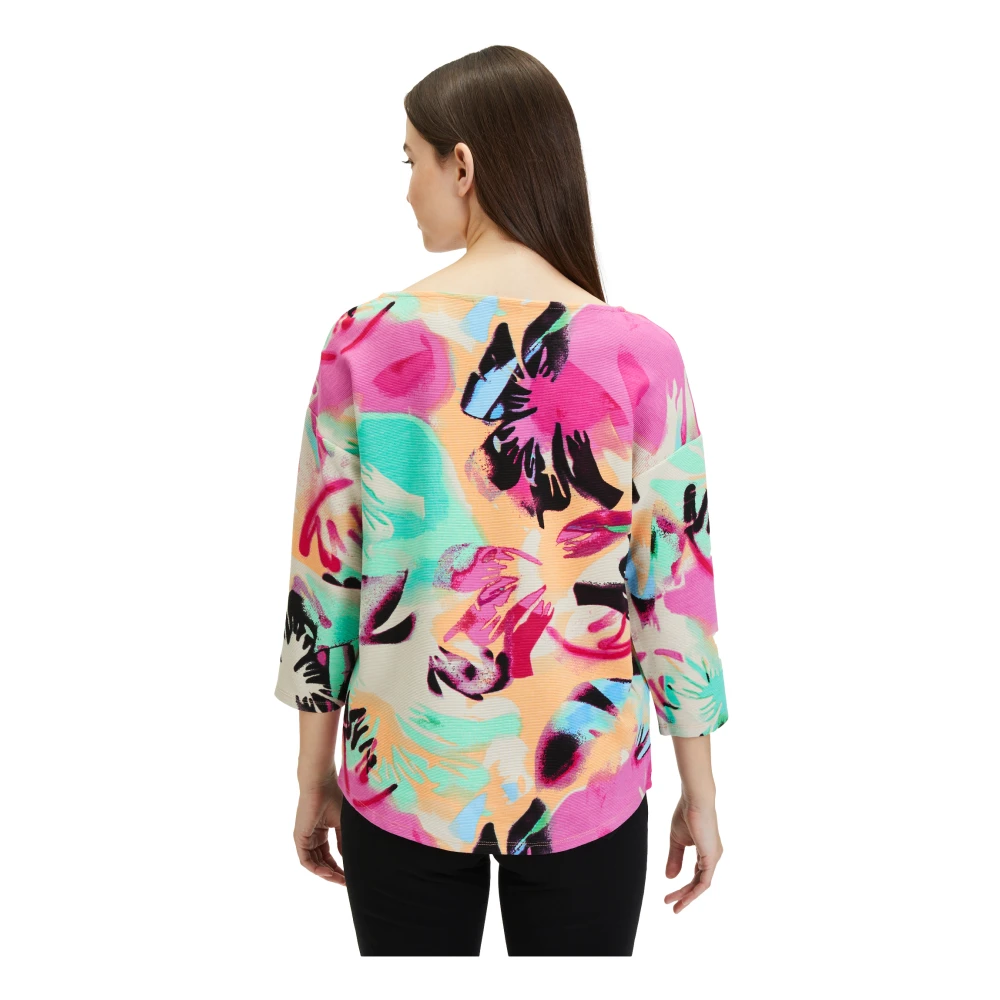 Betty Barclay Geribbeld Sweatshirt met Glitterstenen Multicolor Dames