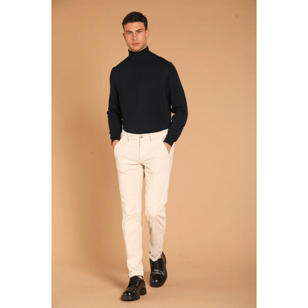 Mason's Velvet Slim Fit Chino Broek Beige Heren