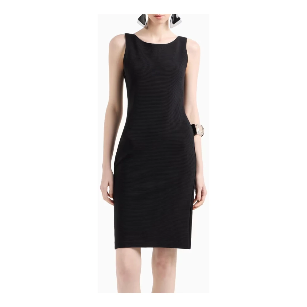 Emporio Armani Zwarte Jurk Abito Tubino Black Dames