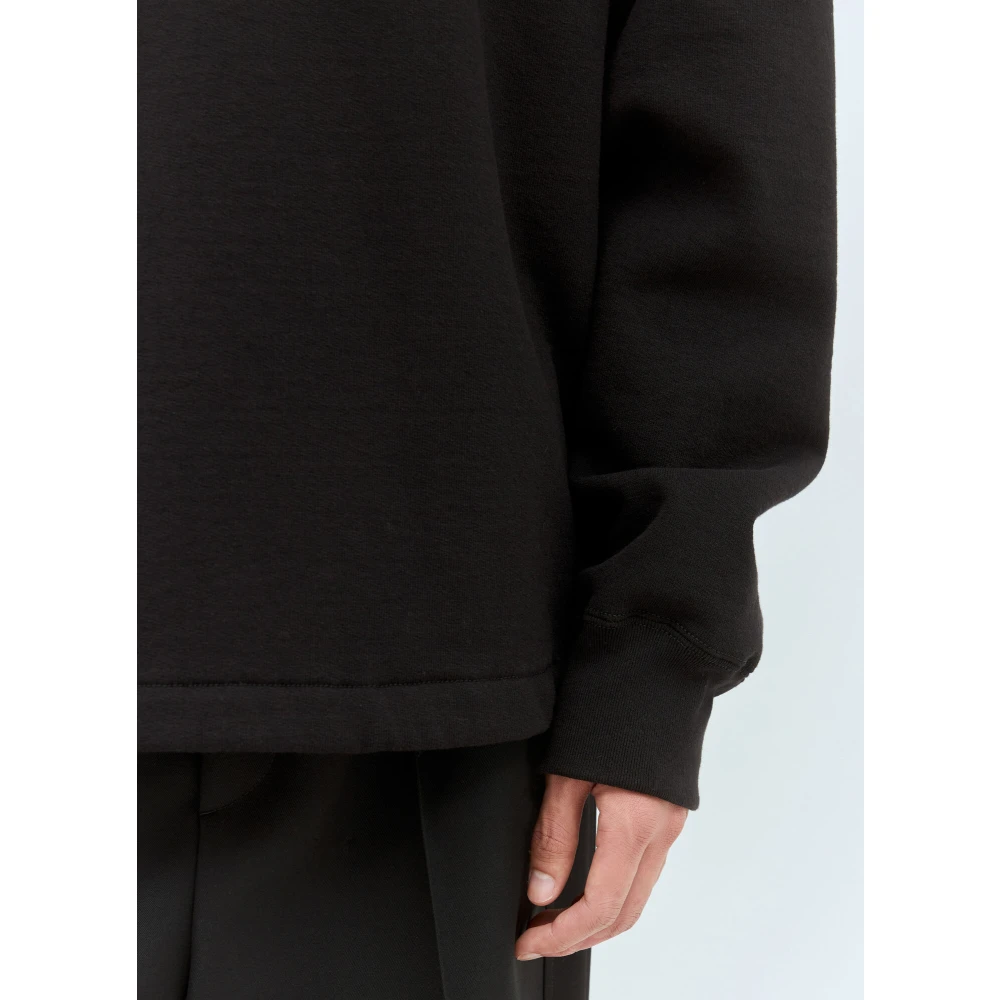 Jil Sander Katoenen Fleece Hoodie Black Heren