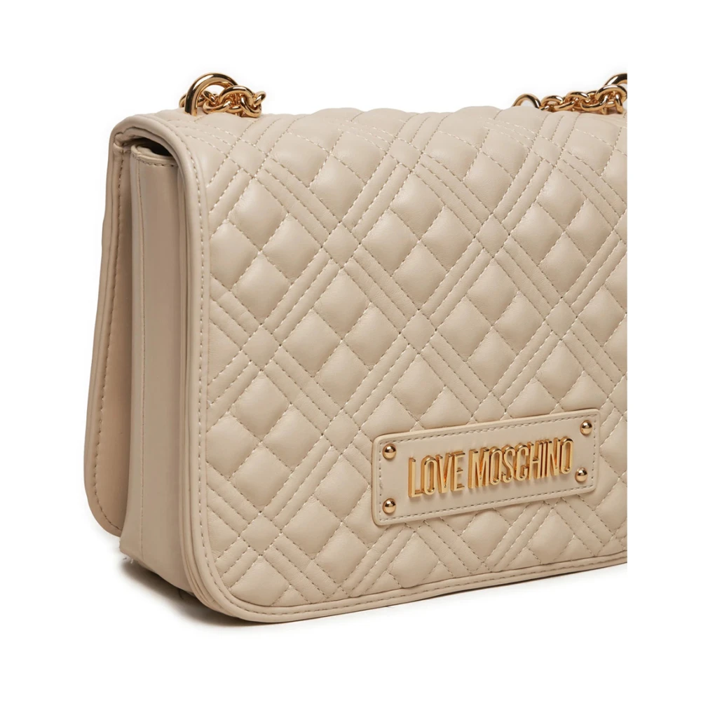 Love Moschino Gewatteerde Pu Schoudertas Ivoor Beige Dames