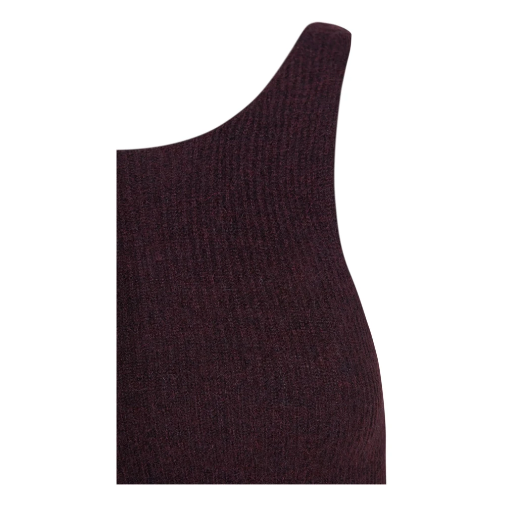 Cortana Zakia top in baby alpaca wol en zijde bordeaux Purple Dames