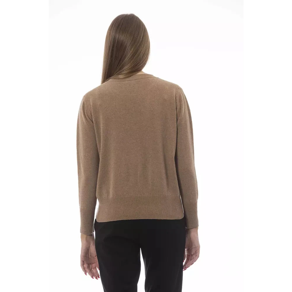 Baldinini Luxe Beige Wollen Kasjmier Trui Beige Dames