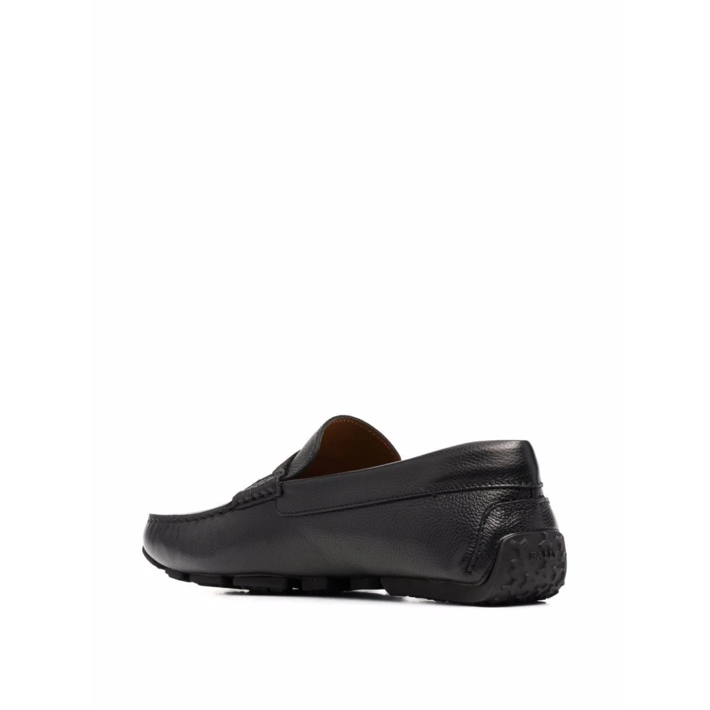 Bally Zwarte Leren Crossover Loafers Black Heren