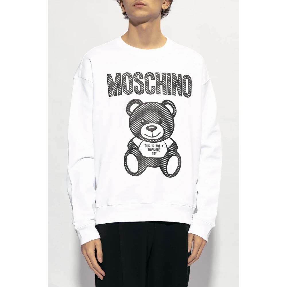 Moschino Sweatshirt met logo White Heren