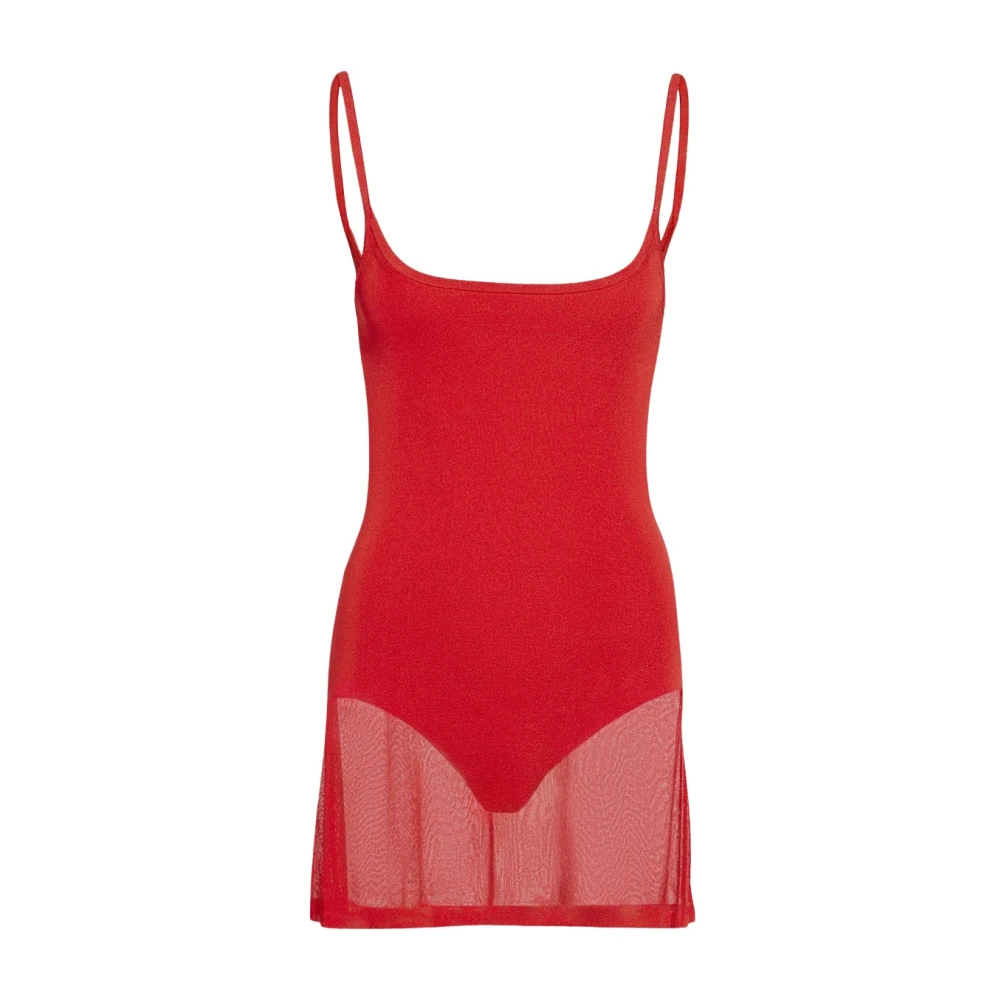 Jacquemus Gebreide Jurk in Viscose Red Dames