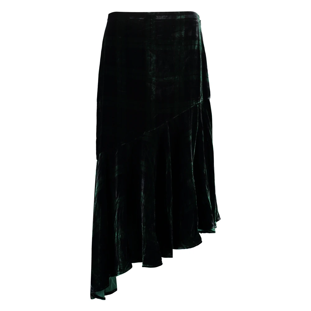 Polo Ralph Lauren Fluwelen Rok met Tartan Motief Green Dames