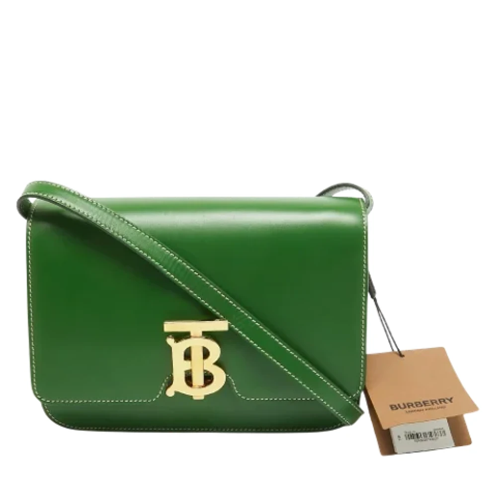 Burberry Vintage Pre-owned Leather shoulder-bags Green Dames