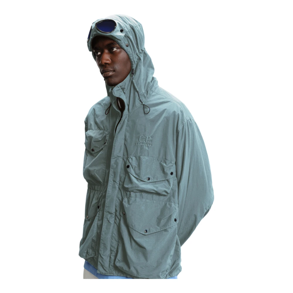 C.P. Company Stormy Weather Nylon Goggle Jas Blue Heren