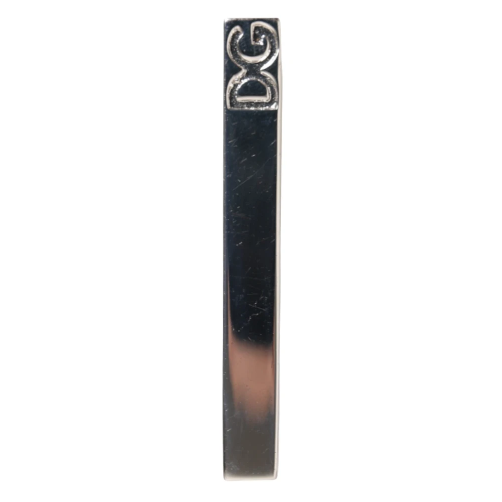 Dolce & Gabbana Men's Silver Tone Logo Tie Clip Bar