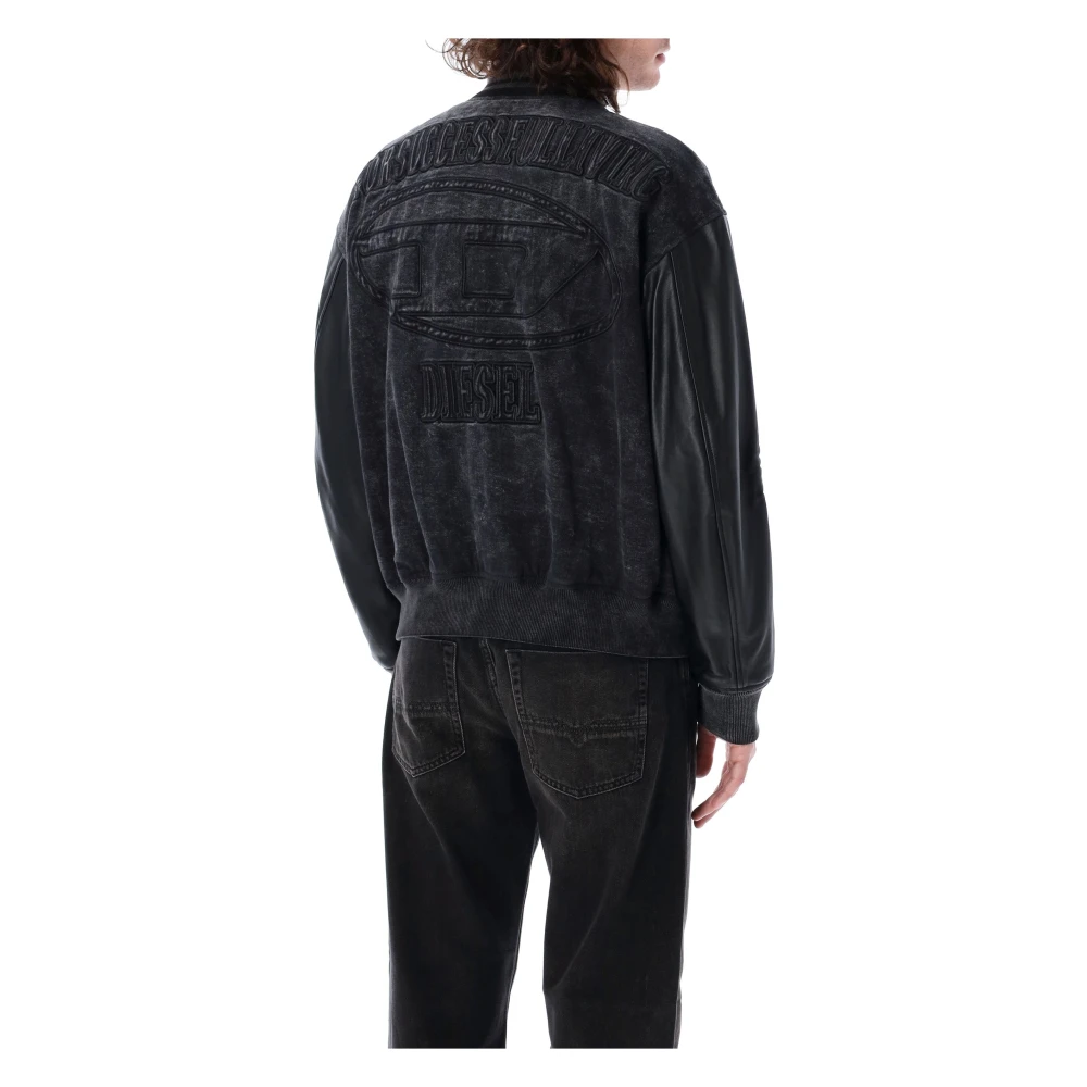 Diesel Zwarte L-nyn Bomberjack Buitenkleding Black Heren