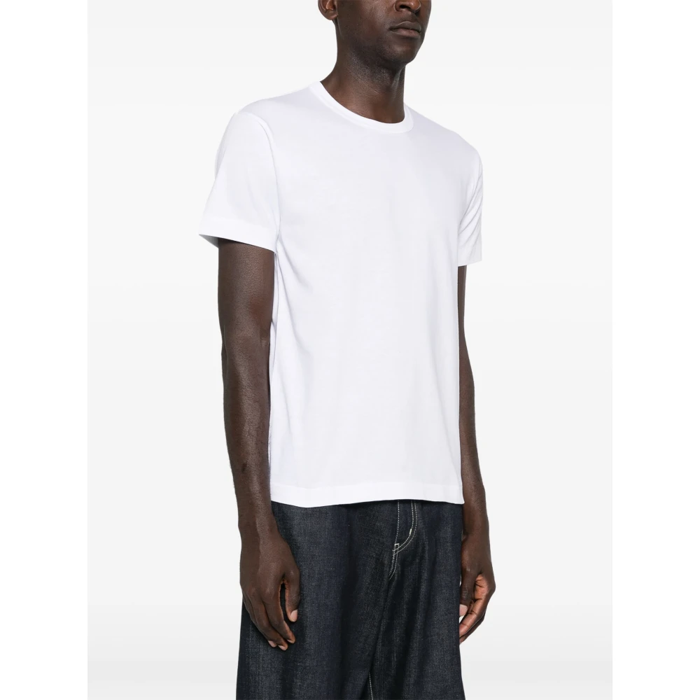 Comme des Garçons Play Rode Gebreide T-shirt met Embleem White Heren