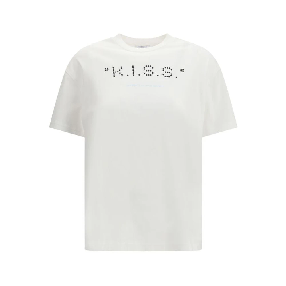 Off White Women's White The Kiss Quote T-Shirt - Off - T-Shirts - Xs - Tops