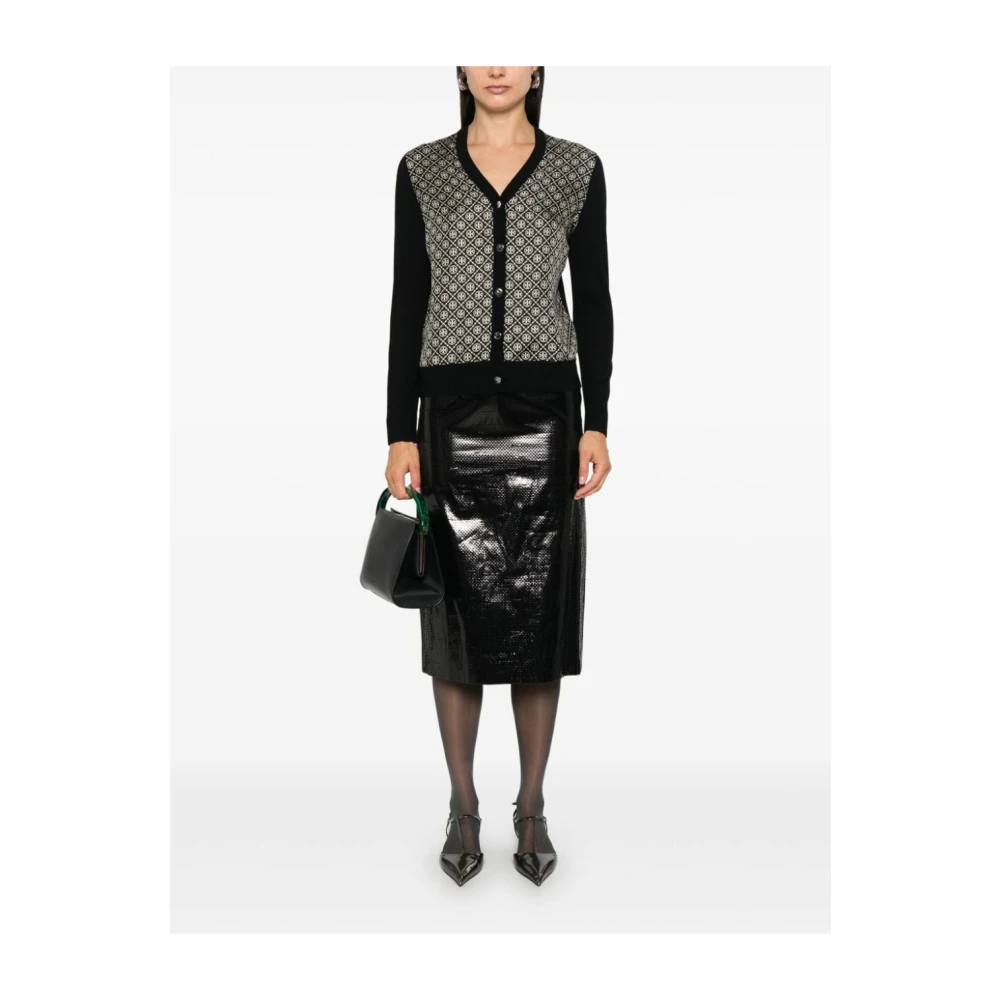 TORY BURCH Monogram Zwart Vest Gebreide Trui Black Dames