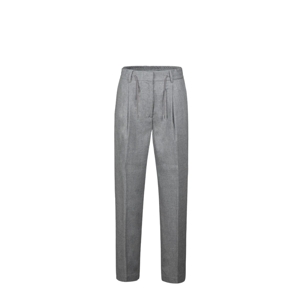 Moorer Women's Gray Straight Trousers, L, Antonia-Fsr Trousers