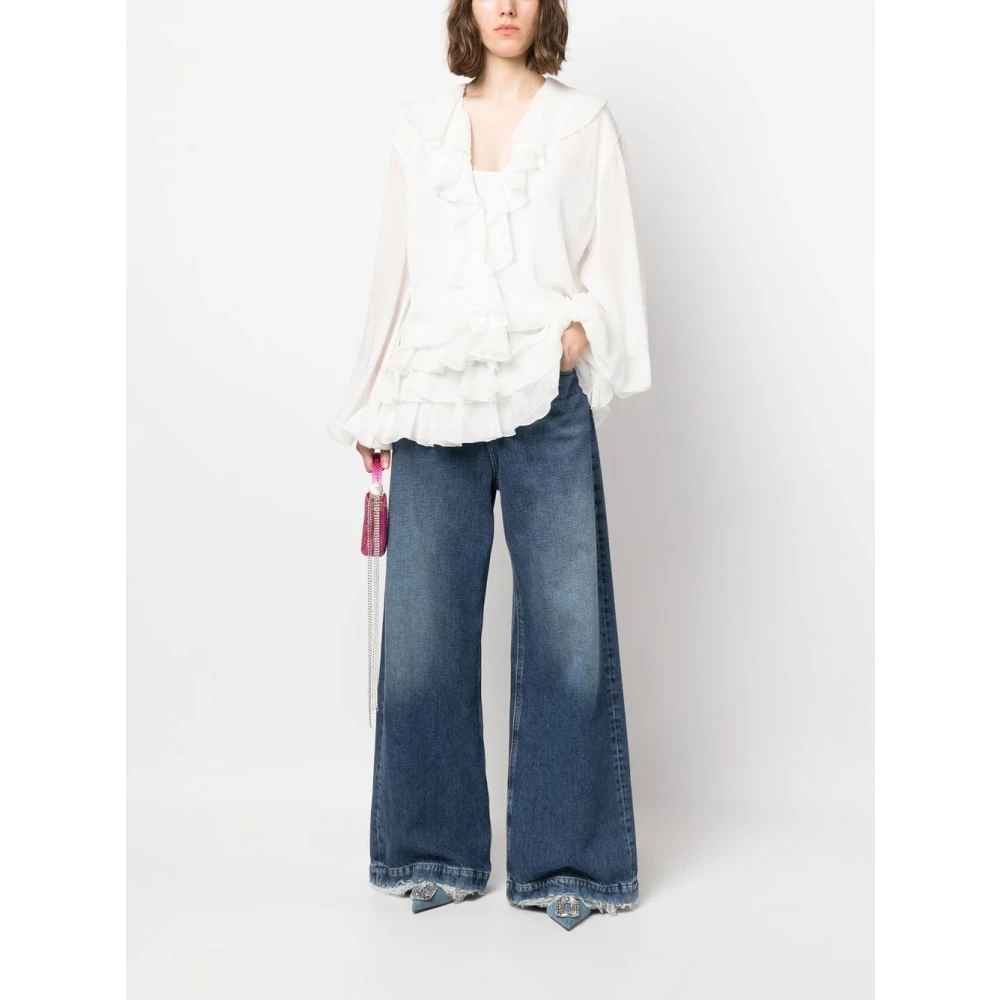 Blumarine Jurk met ruches White Dames