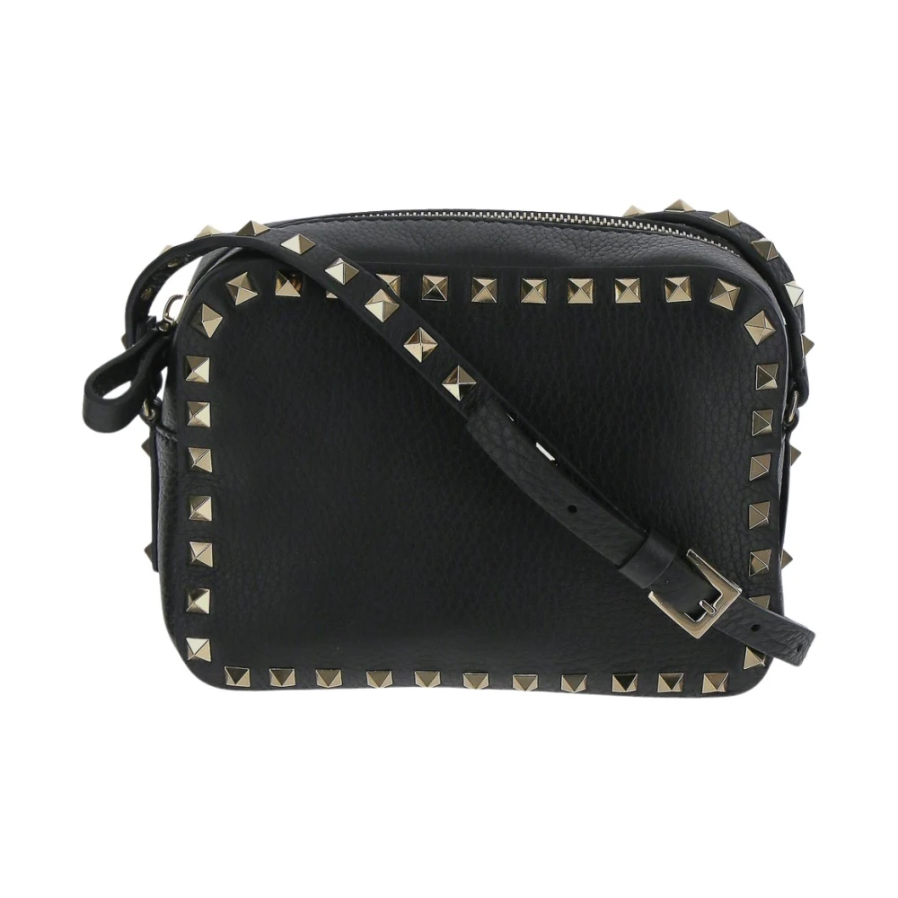 Valentino Garavani Studded Leren Crossbody Tas Black Dames