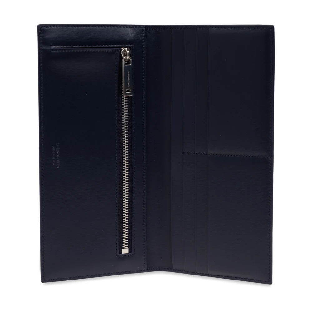 Salvatore Ferragamo Leren portemonnee Blue Heren