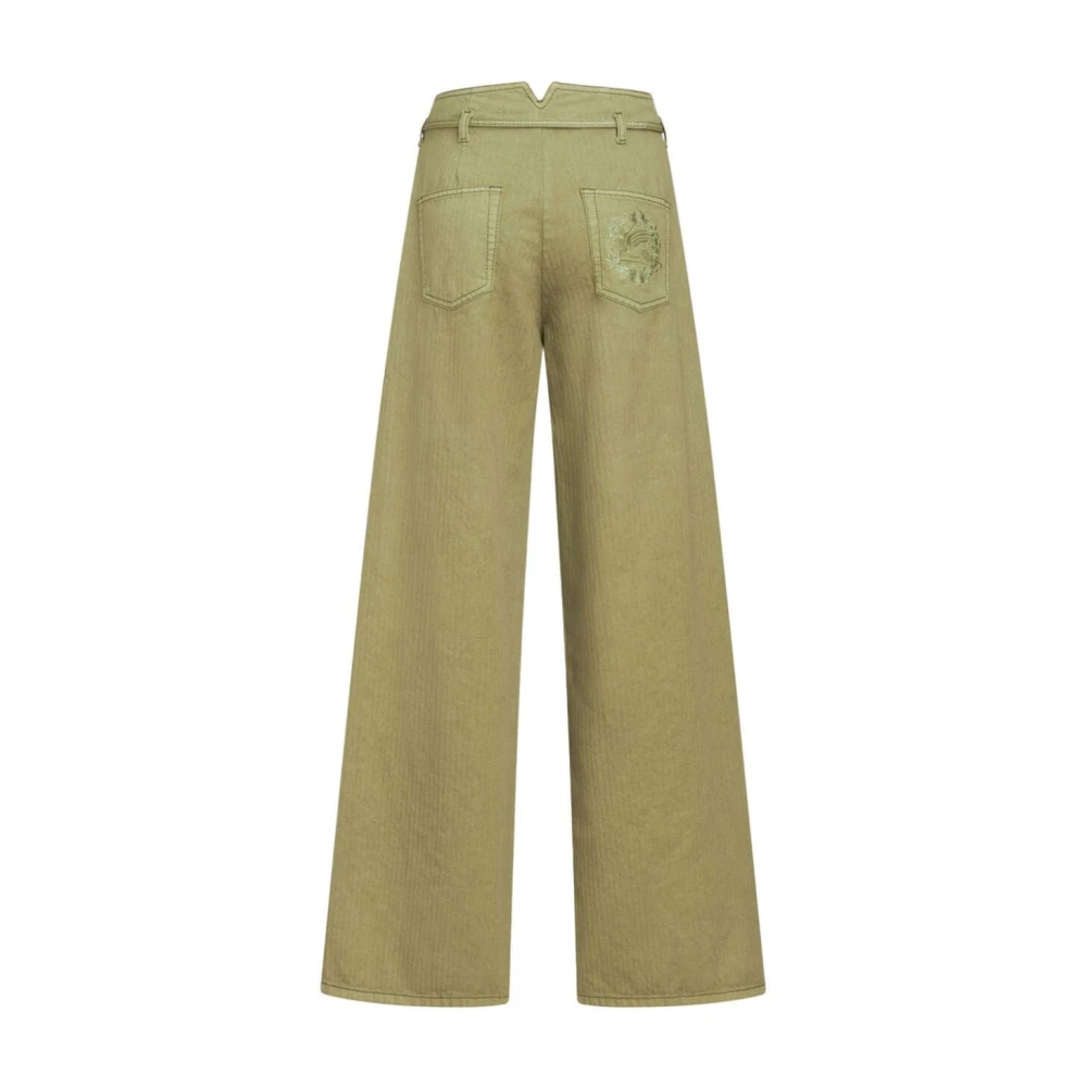 ETRO Wide Jeans Green Dames