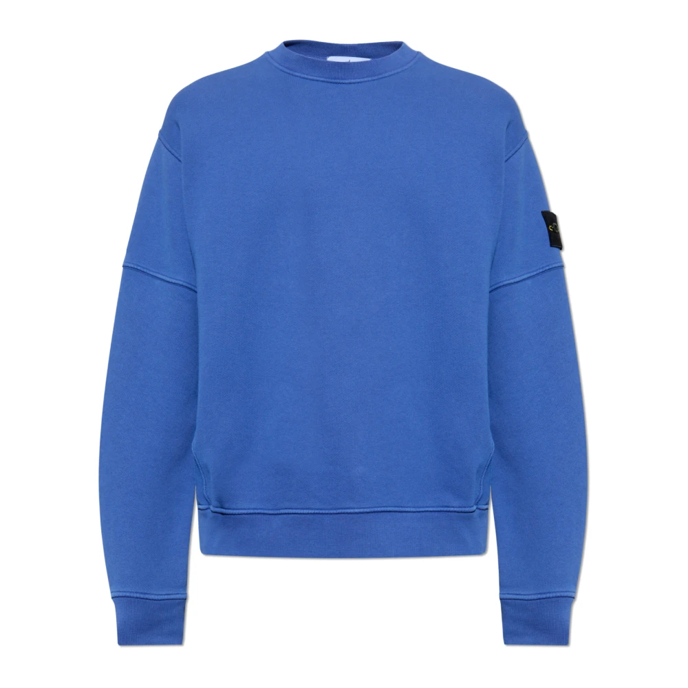 Stone Island Blauwe Sweater met Kompasapplicatie Blue Heren
