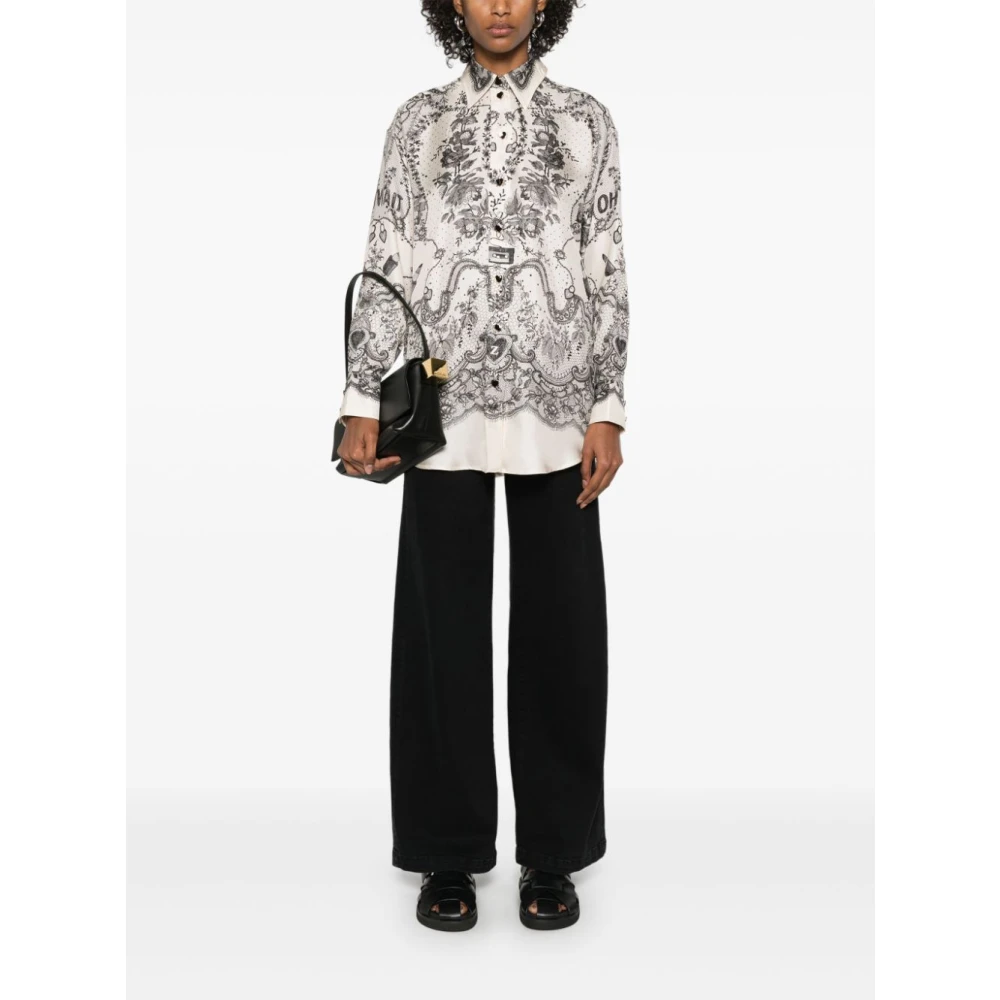 Zimmermann Beige Knoopshirt Lange Mouwen Multicolor Dames