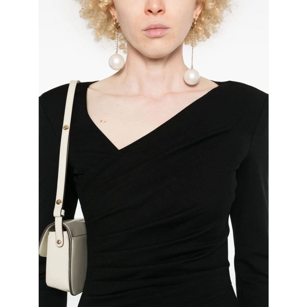 Emporio Armani Zwarte Jersey Jurk met Asymmetrische Hals Black Dames