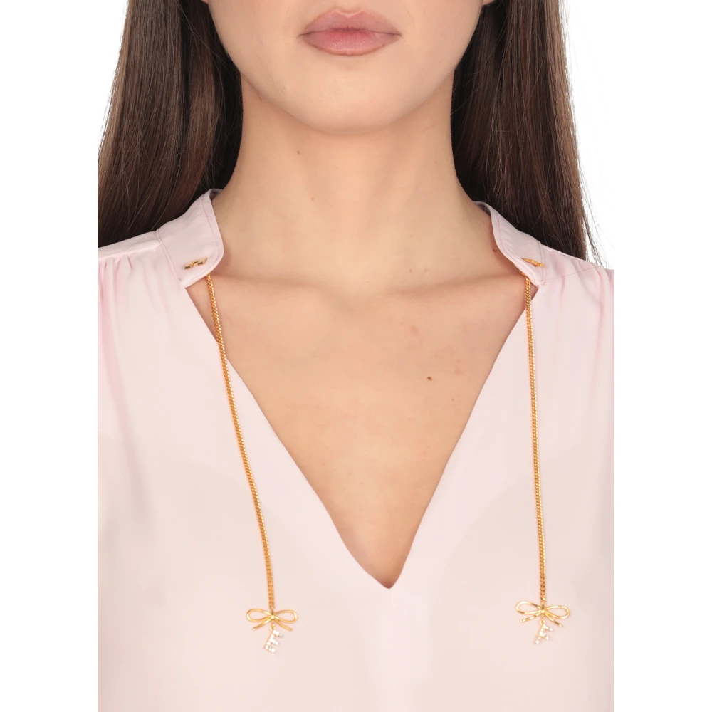 Elisabetta Franchi Roze Viscose Shirt met Charms Pink Dames