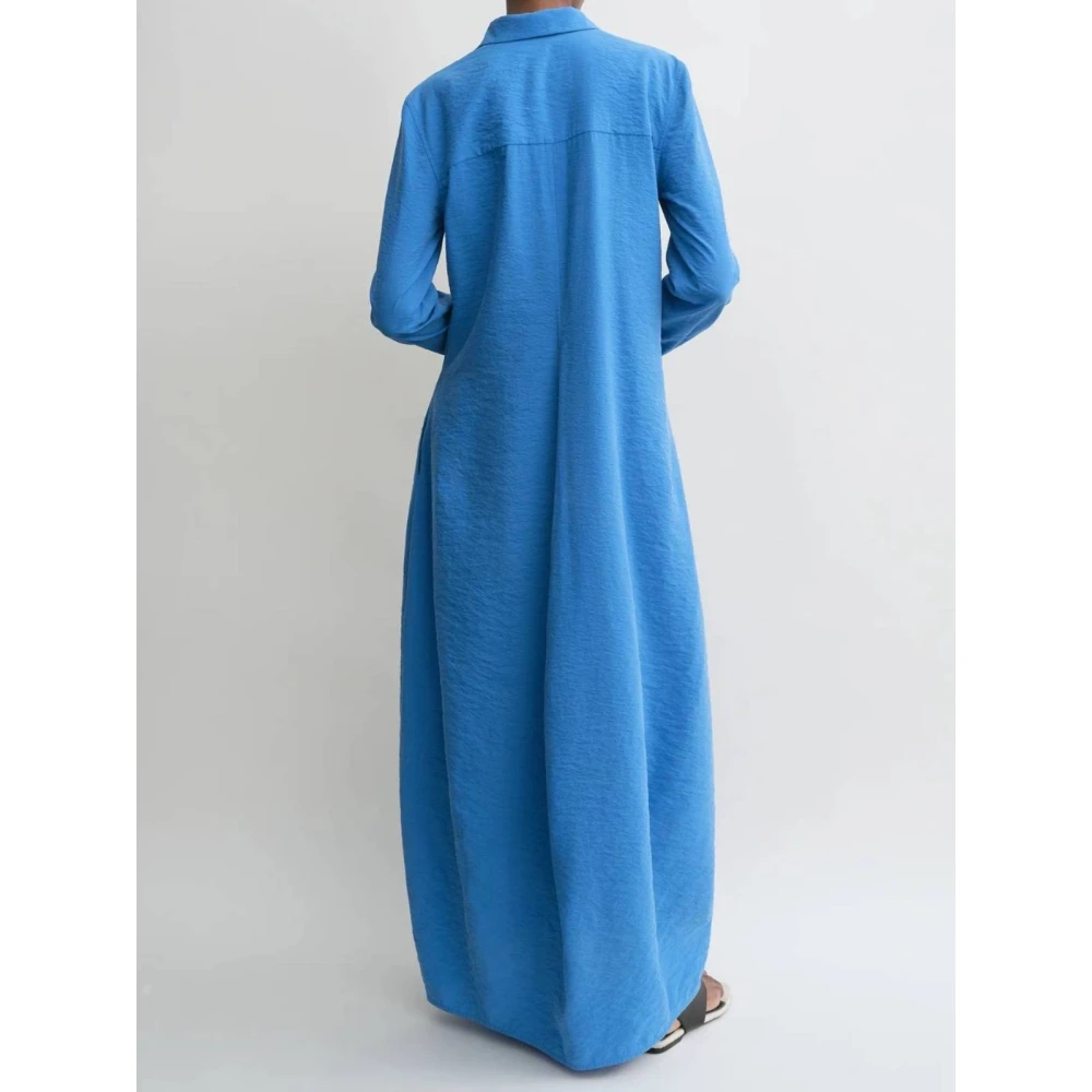 TotêMe Blauwe Zijden Overhemdjurk Blue Dames