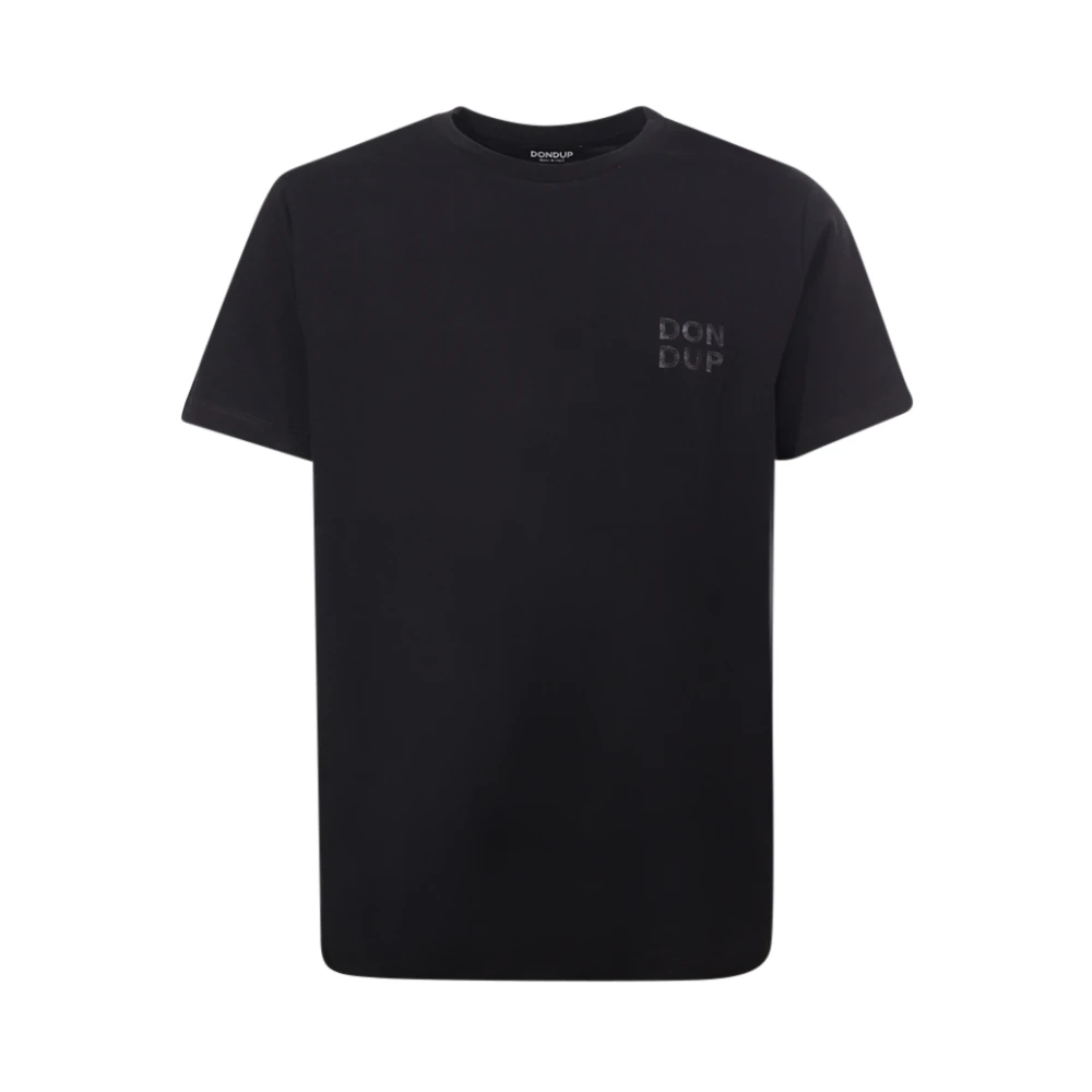 Dondup Zwart Logo Print Crew-neck T-shirt Black Heren