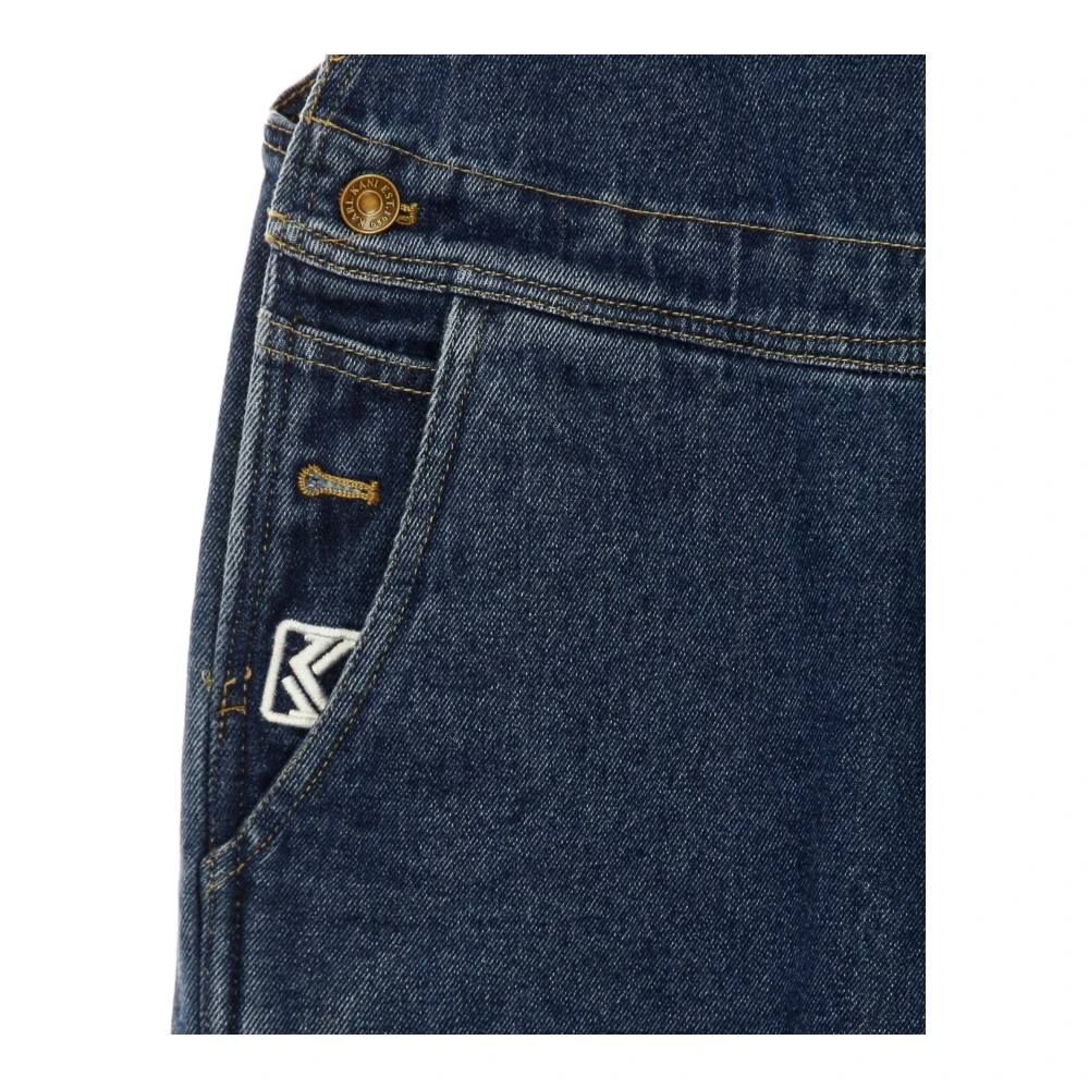 Karl Kani Blauwe Denim Dungaree Overalls Blue Heren