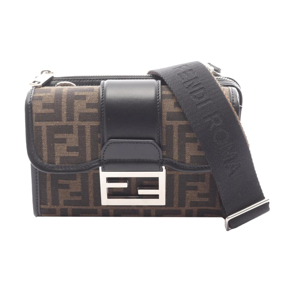Fendi Vintage Women's Brown Pre-Owned Ff Logo Crossbody Bag